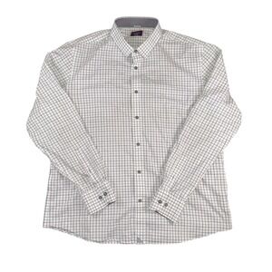 UNTUCKit Shirt Mens 2XL White Check Slim Wrinkle Free Button Down Long Sleeve